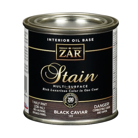 Zar ZAR Semi-Transparent Black Caviar Oil-Based Polyurethane Wood Stain 1/2 pt 13506